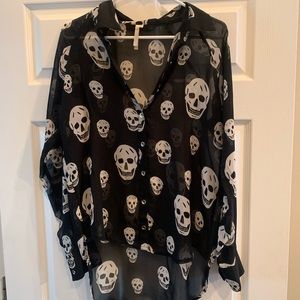 Sheer black skeleton blouse